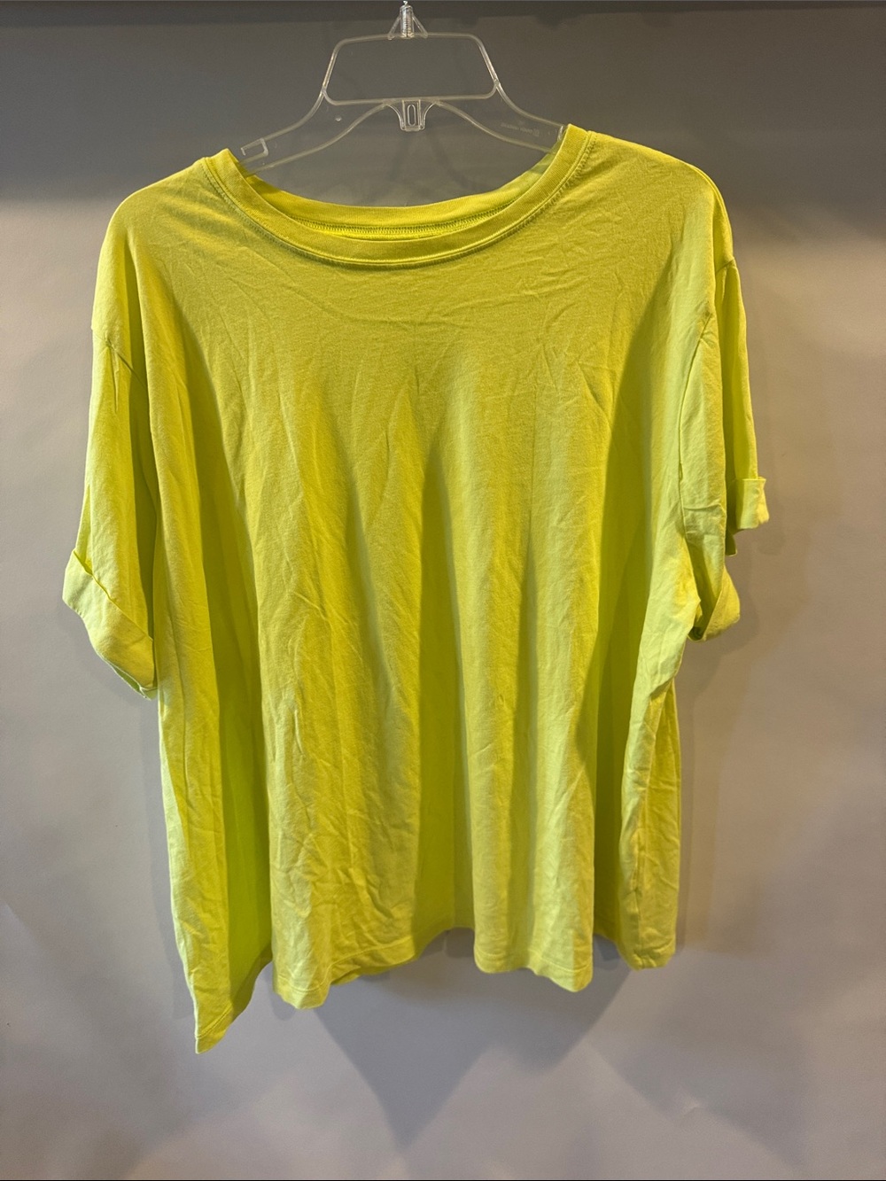 a new day Neon Yellow Short Sleeve Crewneck Tee